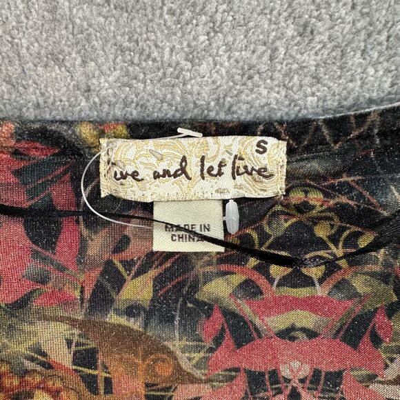 Live and Let Live Velvet Babydoll Top Women's Small 3/4 Sleeve V-Neck Y2K Tunic - Picture 4 of 9